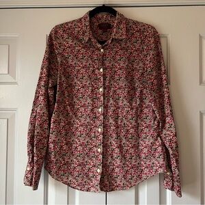 J.Crew Liberty Button Up Floral Poppy Forrest Slim-fit shirt, Size 8